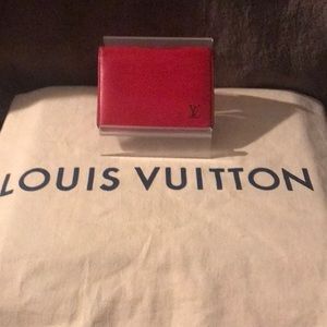 LV Red Epi Card Case